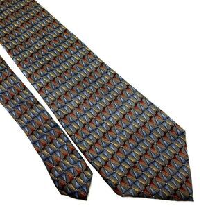 Van Heusen Silk Tie‎ Print Green Wide Geometric